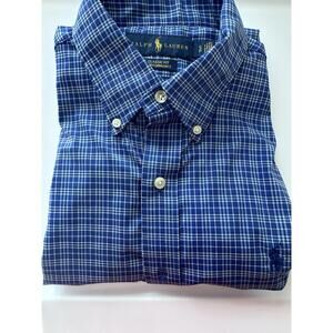 Ralph Lauren Classic Fit Performance Blue Plaid Stretch Button-Down Shirt S